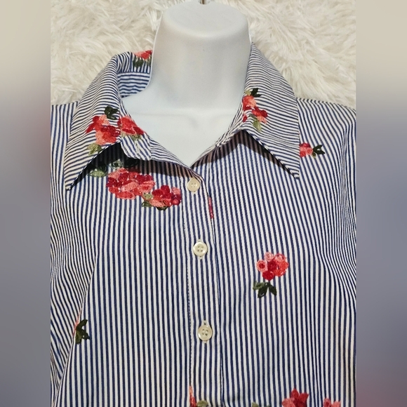 Tacera Black and Red Floral Striped Dress - Picture 7 of 12